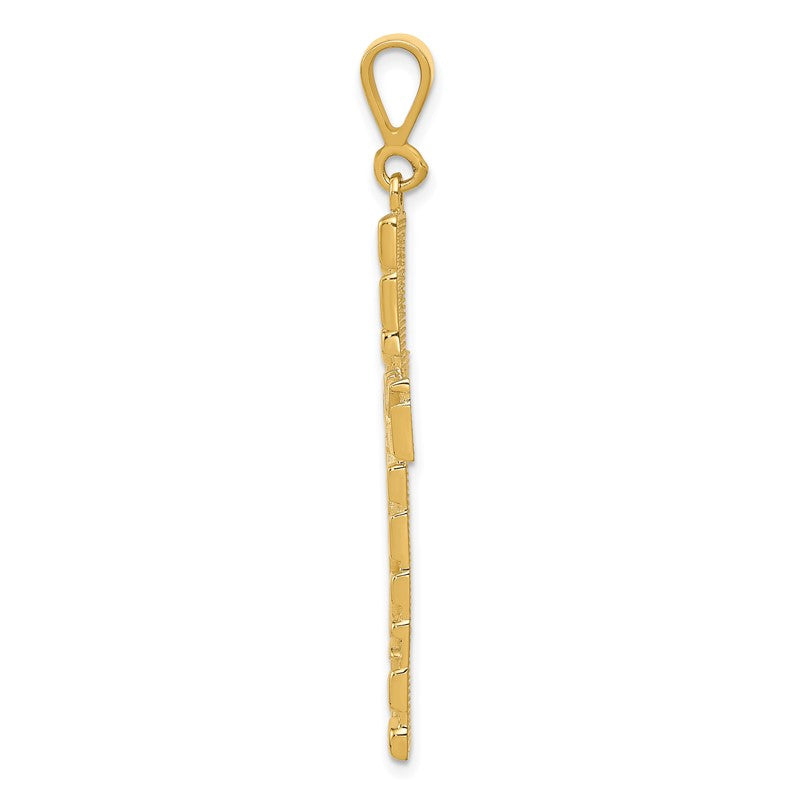 14k Nugget Style Cross Pendant C1464
