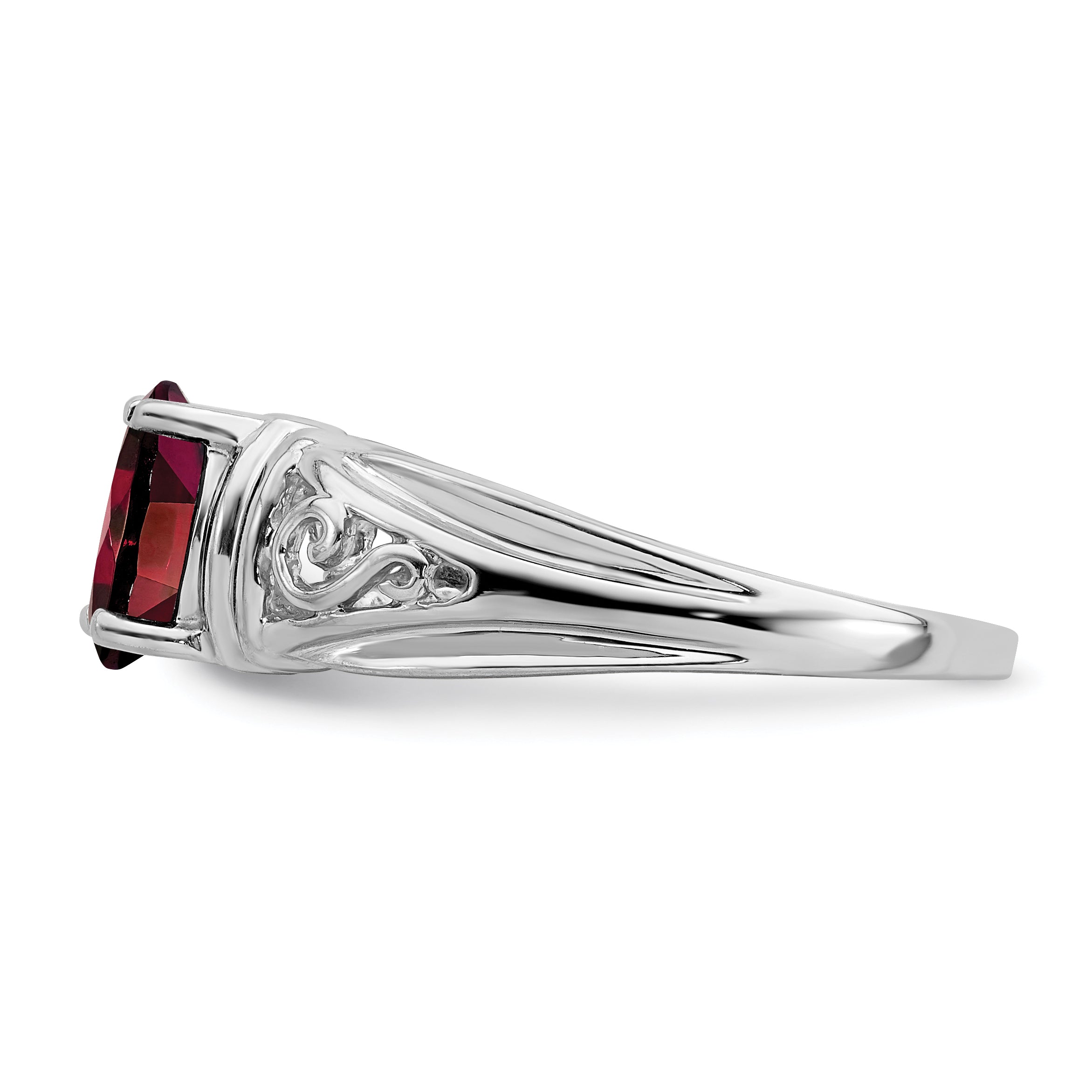 14k White Gold 7x5mm Oval Garnet ring Y4686GA
