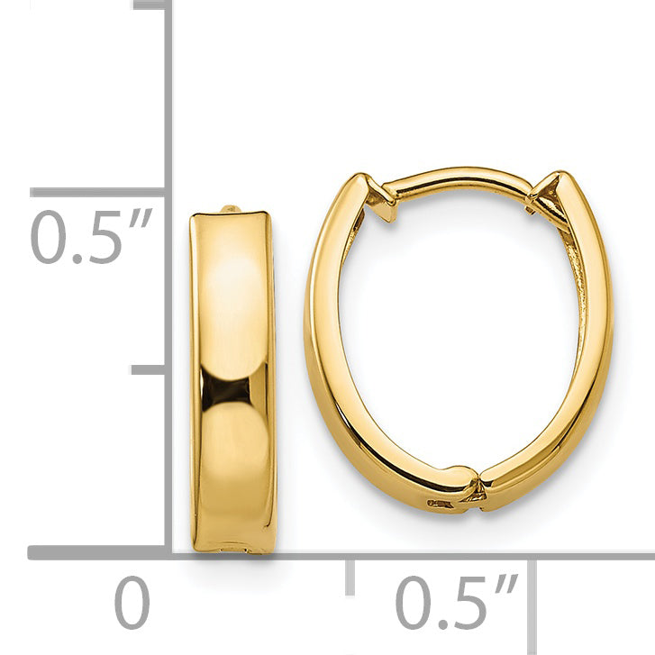 14k Polished Hinged Hoop Earrings TL559