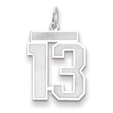 14kw Medium Satin Number 13 Charm WSM13