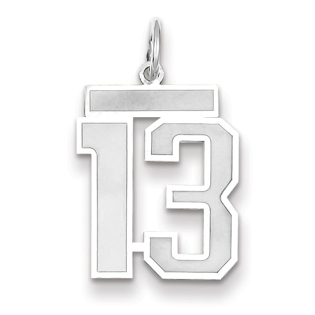 14kw Medium Satin Number 13 Charm WSM13