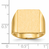 14k 15.5x17.5mm Open Back Mens Signet Ring RS366