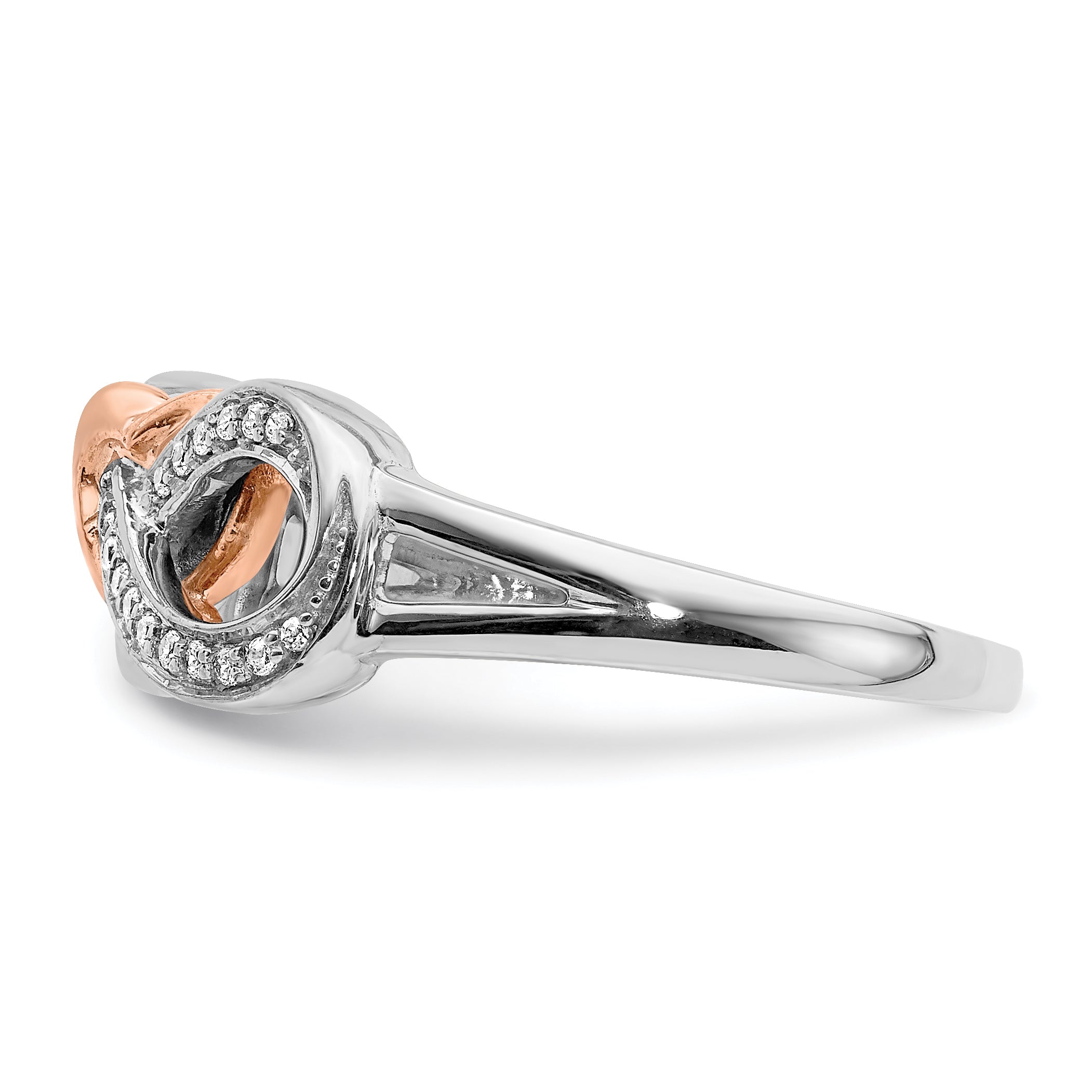 14k Two-tone 1/10 carat Diamond Infinity with Heart Ring RM5729