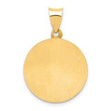 14k Polished and Satin Hollow St. Michael Medal Round Pendant XR1363