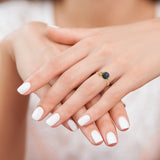 14k 7mm Black Freshwater Cultured Pearl and 1/20 carat A Diamond Ring Y4304BP/A