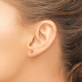 Inverness 14k Rose and Aurora Borealis Crystal Flower Post Piercing Earrings 223E