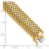 14k Polished 13.75mm Mesh 7.25 inch Bracelet SF598