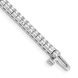 14k White Gold Complete 4 carat Princess AA Diamond 4-prong 7 inch Tennis Bracelet X10022WAA