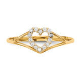 14k CZ Heart Ring R595