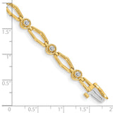 14k Complete 3/4 carat Round VS Diamond Fancy Link 7 inch Bracelet X789VS