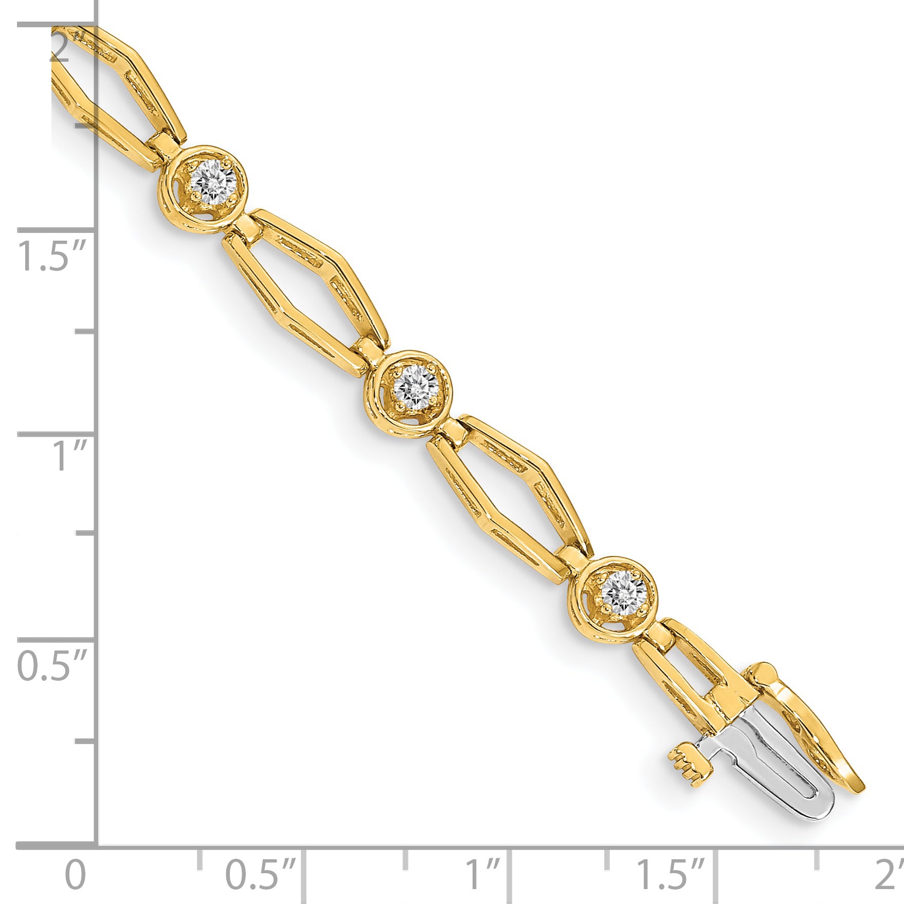 14k Complete 3/4 carat Round VS Diamond Fancy Link 7 inch Bracelet X789VS