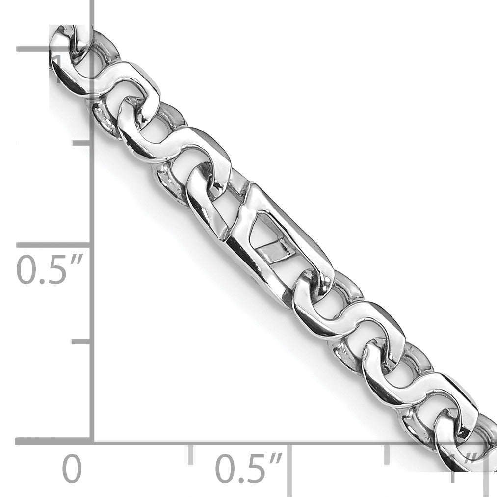 14K White Gold 18 inch 4.3mm Hand Polished Fancy Link with Fancy Lobster Clasp Chain WLK678