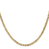 14K 10 inch 3mm Concave Anchor with Lobster Clasp Chain CCA080
