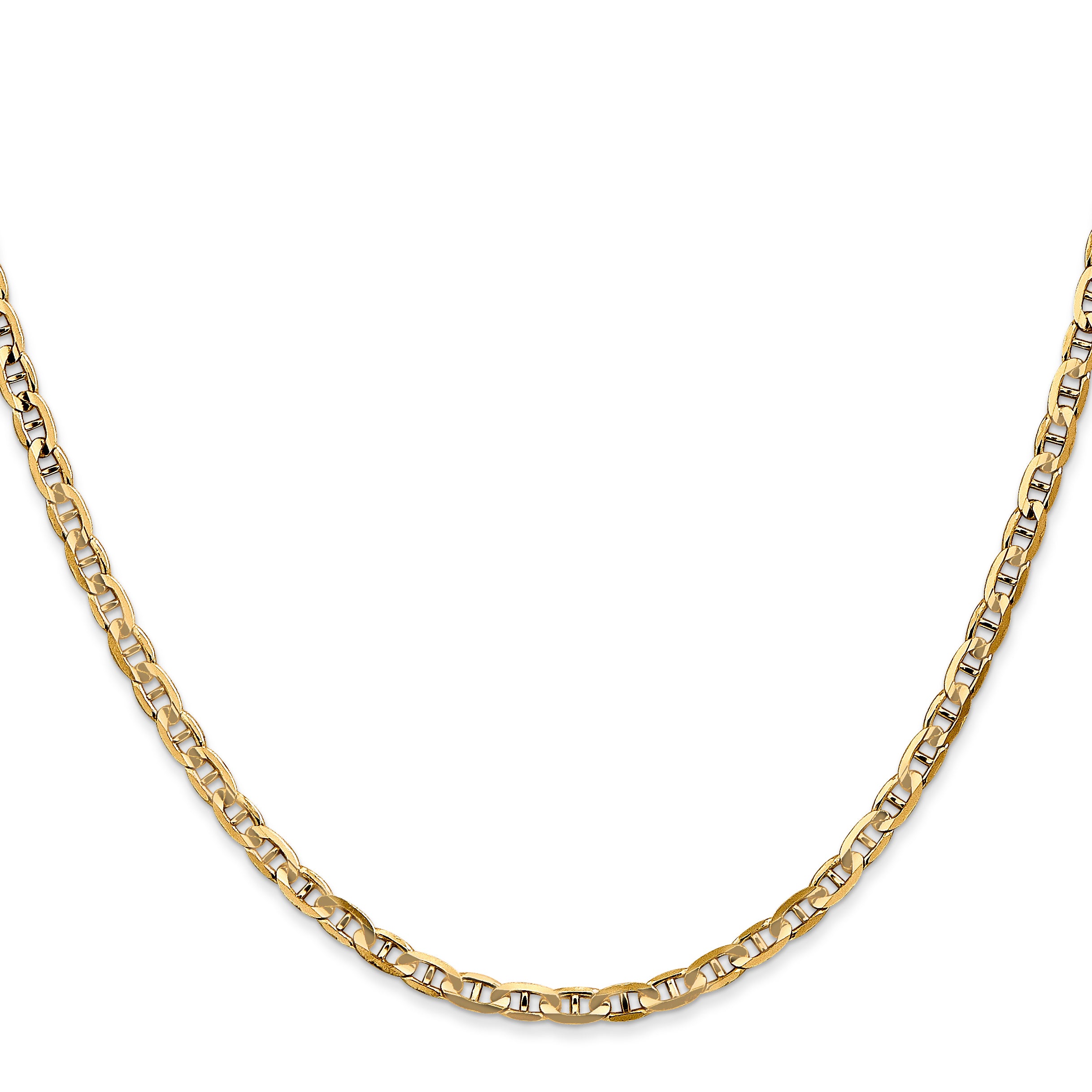 14K 10 inch 3mm Concave Anchor with Lobster Clasp Chain CCA080
