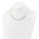 14k Blue Topaz Dangles 16 inch Necklace Plus 2 inch Extender XF2642
