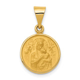 18k Polished and Satin Solid Our Lady of Perpetual Help Medal Round Pendant 18XR46