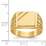 14k 11.5x11.0mm Open Back Mens Signet Ring CH164