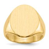 14k 16.0x20.5mm Oval Closed Back Mens Signet Ring RS109
