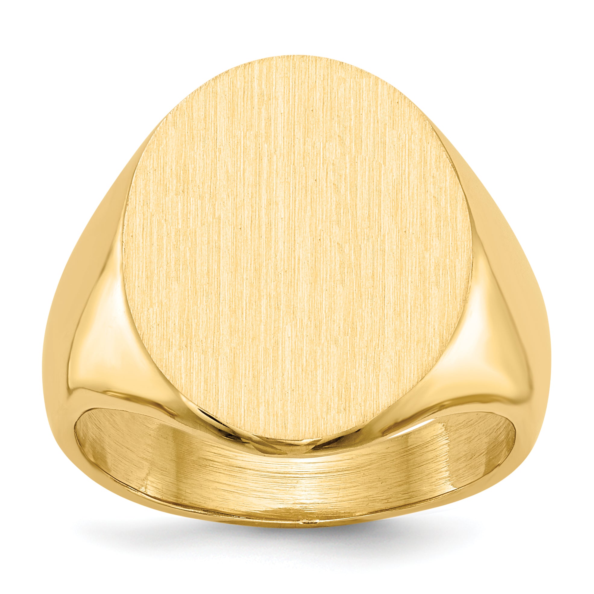 14k 16.0x20.5mm Oval Closed Back Mens Signet Ring RS109