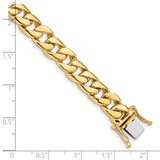 14K 8 inch 8mm Hand Polished Curb Link with Box Catch Clasp Bracelet FL445