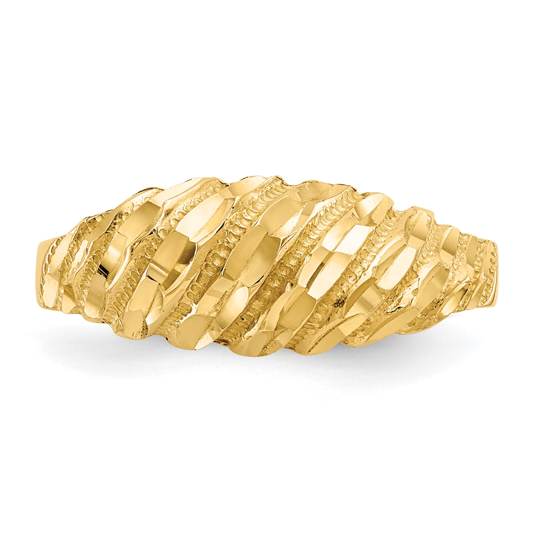 14K Diamond-cut Dome Ring K3882