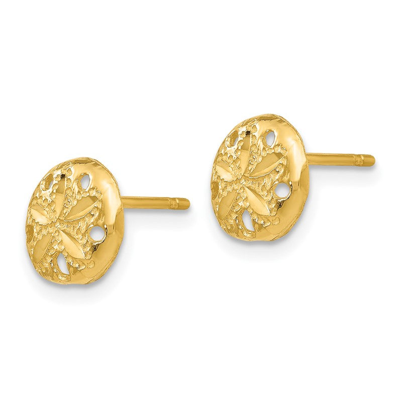 14K Diamond-cut Sand Dollar Earrings TC766