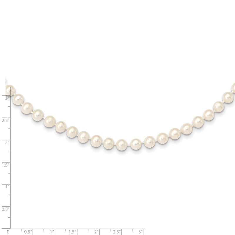 14k 6-7mm White Near-Round Freshwater Cultured Pearl 16 inch Necklace WPN060