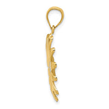 14k and White Rhodium Sunflower Pendant K4821