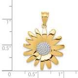14k and White Rhodium Sunflower Pendant K4821