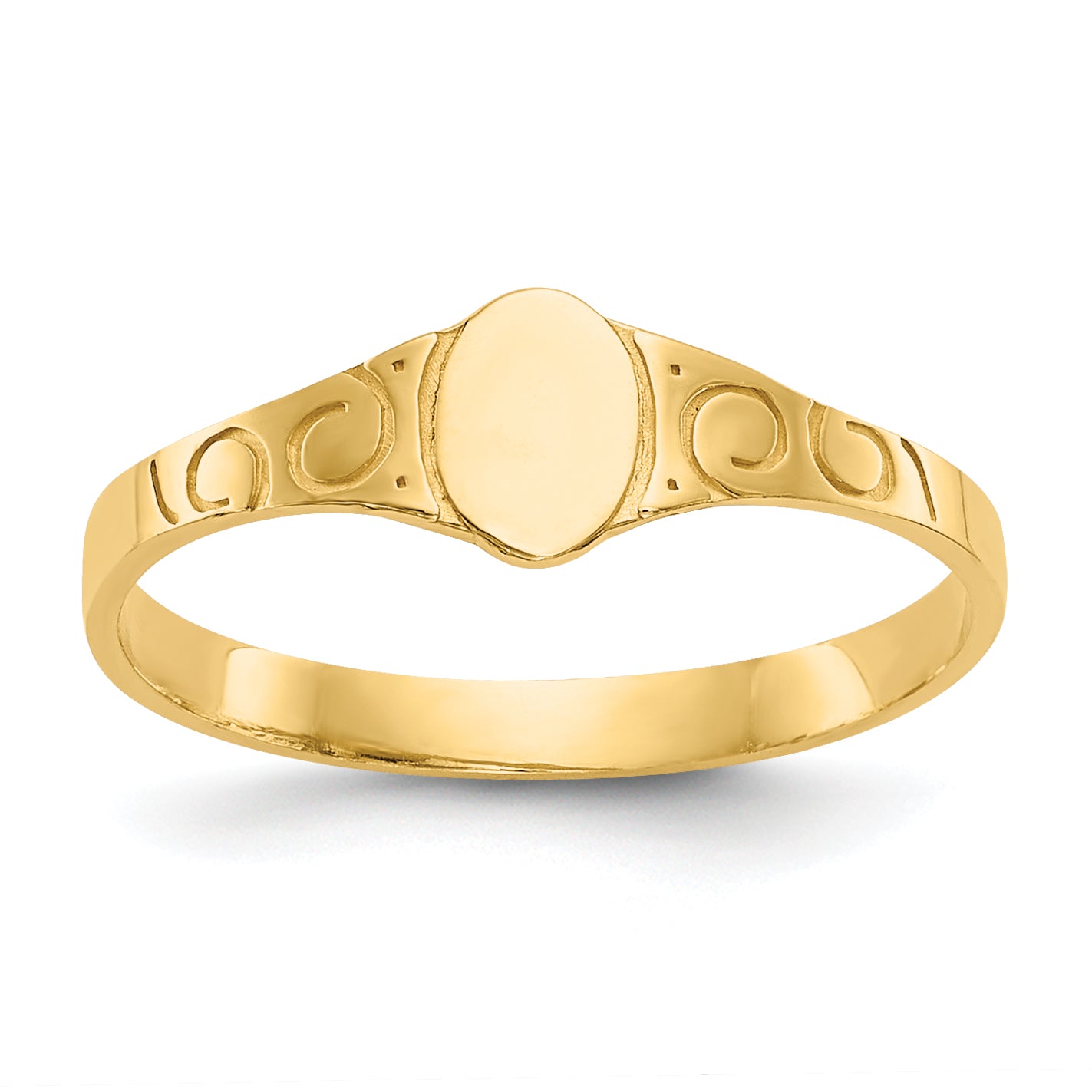 14k Polished Oval Baby Signet Ring K3849