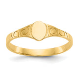 14k Polished Oval Baby Signet Ring K3849