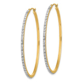 14k Diamond Fascination Diamond Dust/Accent 2x46mm Round Hoop Earrings DF122