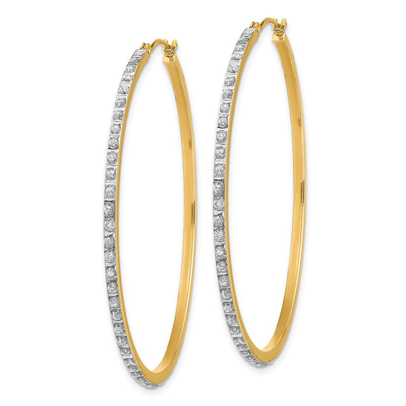 14k Diamond Fascination Diamond Dust/Accent 2x46mm Round Hoop Earrings DF122
