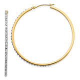 14k Diamond Fascination Diamond Dust/Accent 2x46mm Round Hoop Earrings DF122