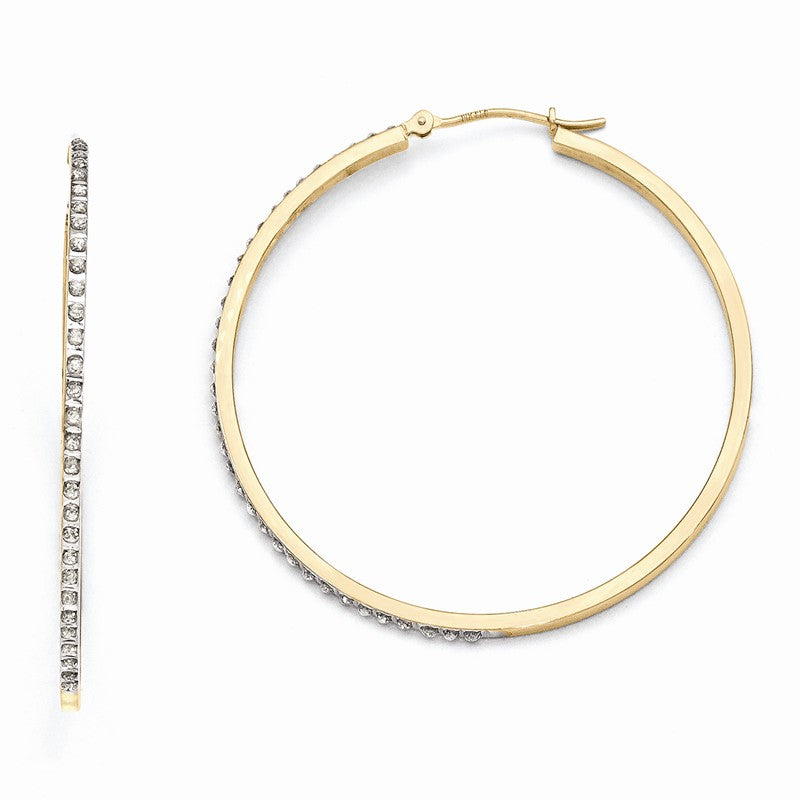 14k Diamond Fascination Diamond Dust/Accent 2x46mm Round Hoop Earrings DF122