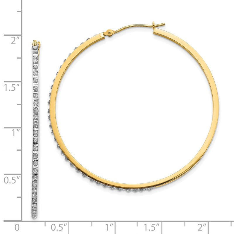 14k Diamond Fascination Diamond Dust/Accent 2x46mm Round Hoop Earrings DF122