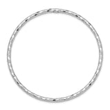 14k White Gold Polished Textured 3.00mm Slip-on Round Bangle Bracelet DB584