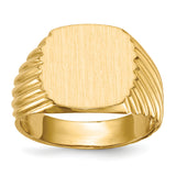 14k 13.5x13.5 Open Back Mens Signet Ring RS324