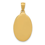 14k Polished and Satin Solid St Theresa Medal Oval Pendant K5669