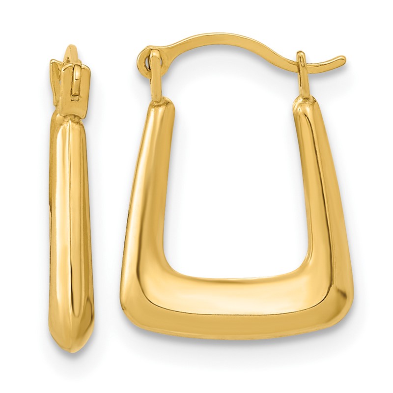 14k 2.5x15mm Polished Hollow Fancy Hoop Earrings YE1780