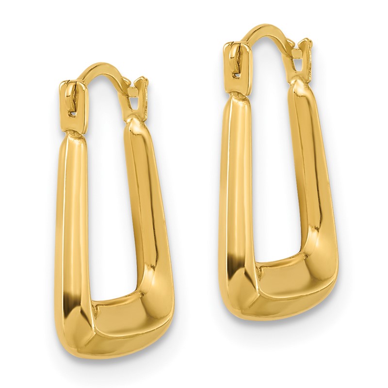 14k 2.5x15mm Polished Hollow Fancy Hoop Earrings YE1780