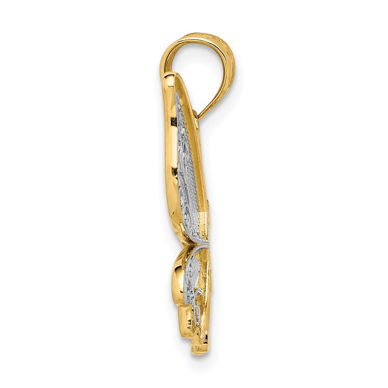 14K Polished Butterfly Pendant D4471