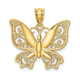14K Polished Butterfly Pendant D4471