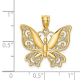 14K Polished Butterfly Pendant D4471