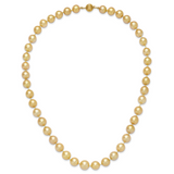 14k 9-12mm Golden South Sea Saltwater Cultured Graduated Baroque Pearl 19 inch Necklace XF746