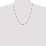 14K White Gold 10 Inch 2.25mm Diamond-cut Quadruple Rope Lobster Clasp Chain WQT018