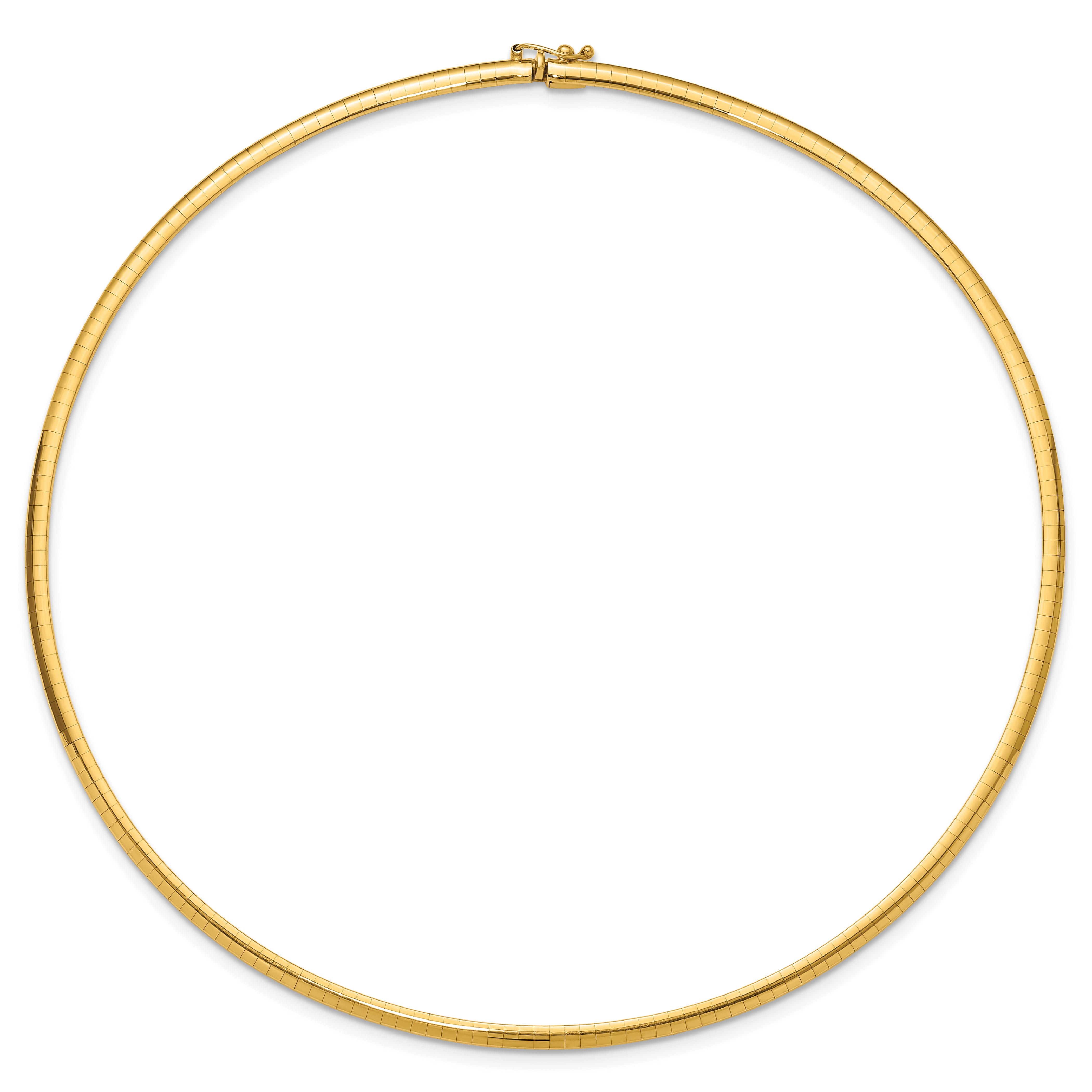 14k Polished 3mm Standard Weight 16 inch Domed Omega Necklace OD3