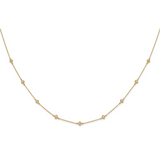 14k White Gold Complete 1/2 carat Diamond Quatrefoil Design 9-Station 18 inch Necklace PM3753
