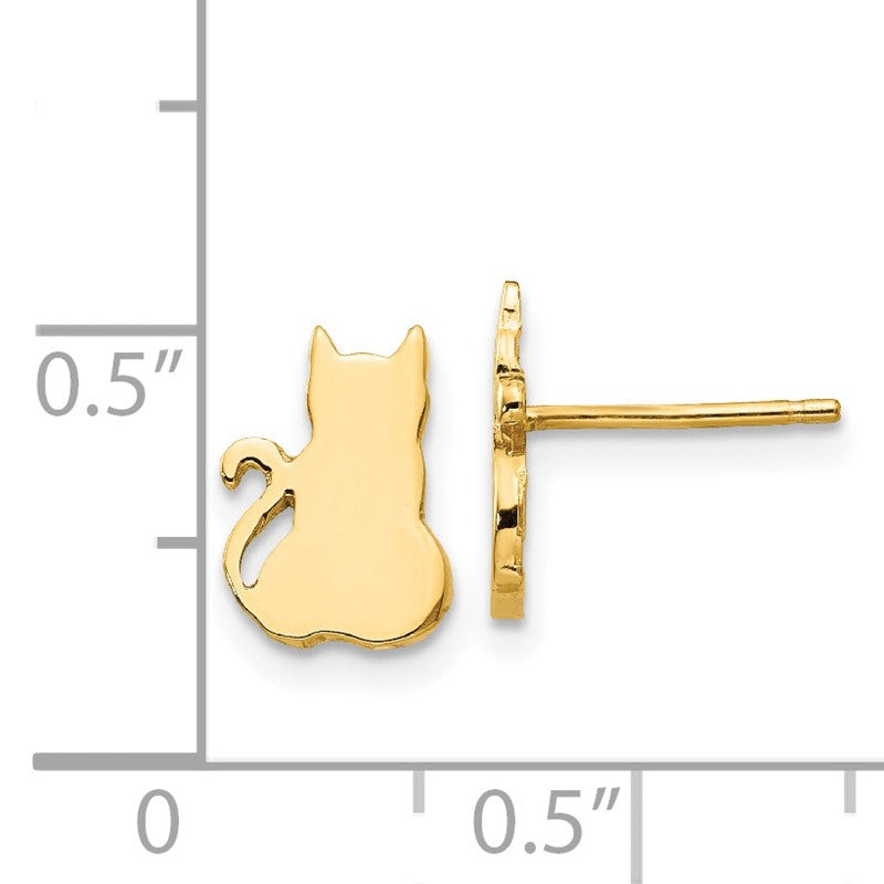 14K Cat Earrings TF536