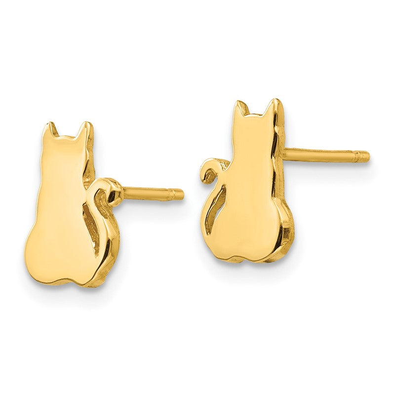 14K Cat Earrings TF536